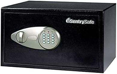 SentrySafe Shelf Safe with Digital Keypad Lock, Steel Safe with Interior Lining and Bolt Down Kit for Money, Jewelry, Documents, 0.98 Cubic Feet, 8.9 x 16.9 x 13.6 Inches, X105