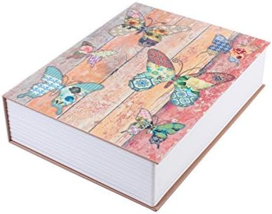 Butterfly Book Safe Lock Box with 2 Keys, Metal Hidden Storage Secret Compartment for Cash and Jewelry, Diversion Fake Cover for Home, Travel, and Bookshelf Decor