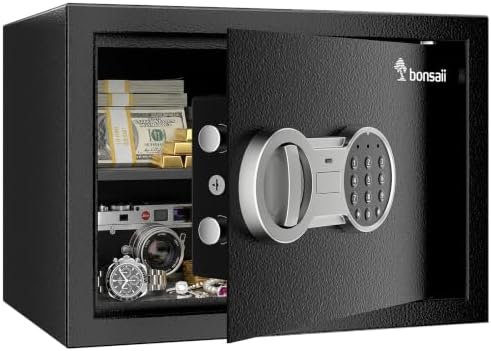 Bonsaii Safe Box with Electronic Keypad for Home Office, 0.6 Cu.Ft