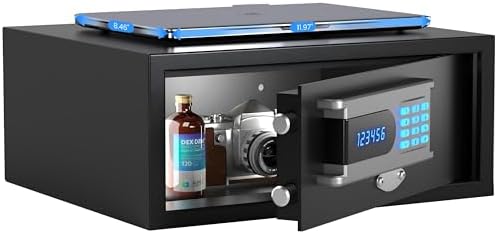 Grimtron 25 lb Hotel Dorm Safe Box, 17" Laptop Safe with Audit Trail