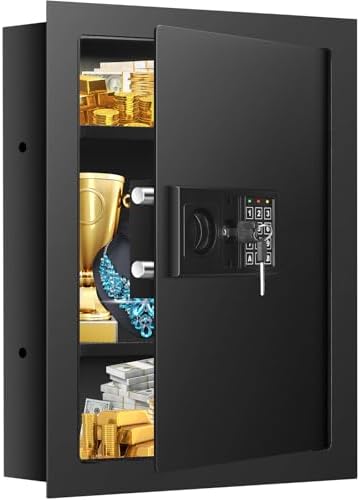 25.6" Tall Fireproof Wall Safes Between Studs 16" Centers with Combo Lock