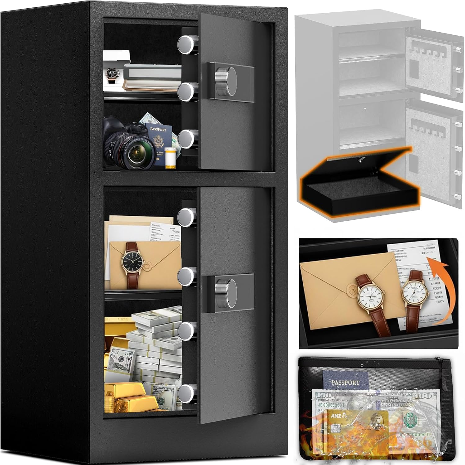 KAER 8.6 CuFt Extra Large Heavy Duty Home Safe Box with Hidden Lock Box