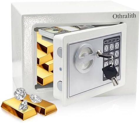 Small Safe Box for Money, Mini Money Safe for Home (Black)
