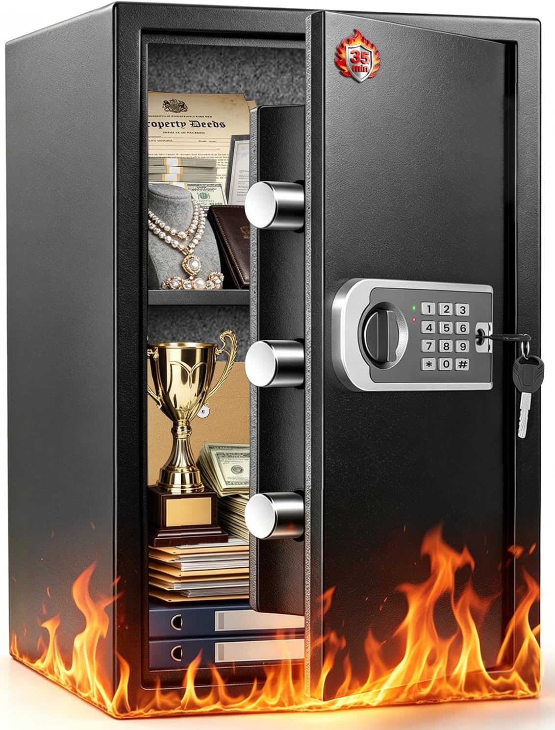 𝐔𝐩𝐠𝐫𝐞𝐝𝐞𝐝 2026 Fireproof Safes for Home| 1700°F 35-Min Protection